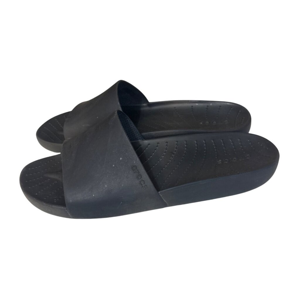 Crocs Black Slide‎ Sandals Size W9 Lightweight Comfort Casual Footwear